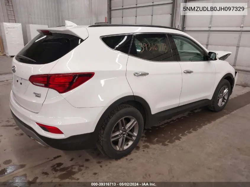 5NMZUDLB0JH097329 2018 Hyundai Santa Fe Sport 2.4L