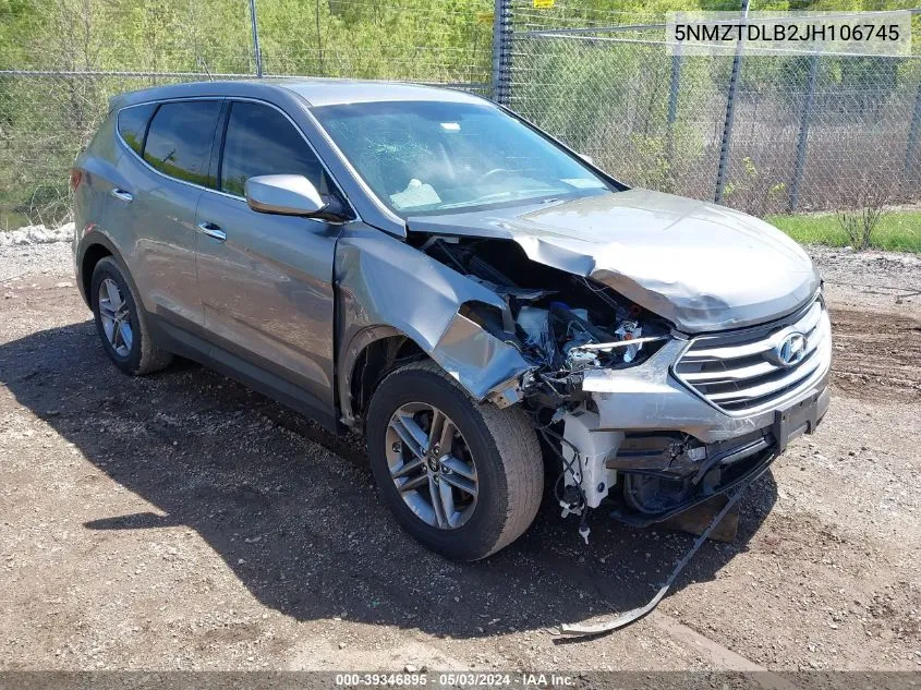 2018 Hyundai Santa Fe Sport 2.4L VIN: 5NMZTDLB2JH106745 Lot: 39346895