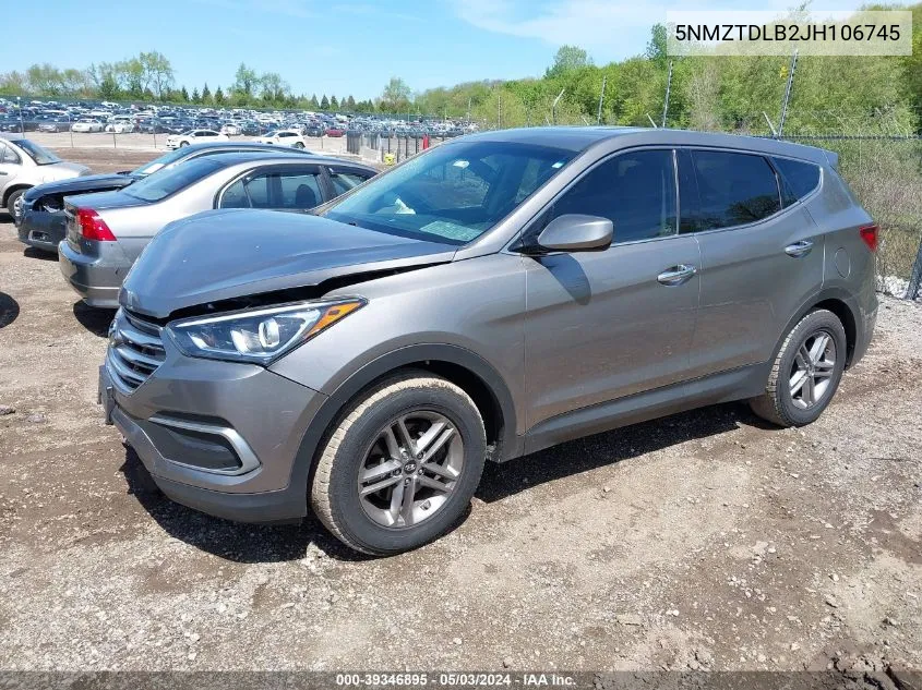 2018 Hyundai Santa Fe Sport 2.4L VIN: 5NMZTDLB2JH106745 Lot: 39346895