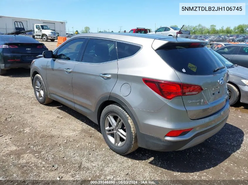 5NMZTDLB2JH106745 2018 Hyundai Santa Fe Sport 2.4L