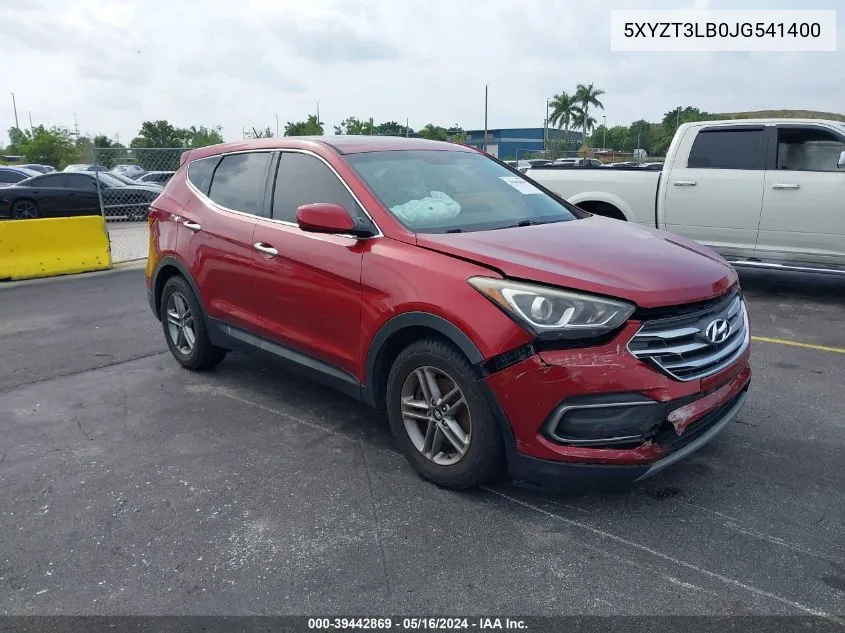 2018 Hyundai Santa Fe Sport 2.4L VIN: 5XYZT3LB0JG541400 Lot: 39442869