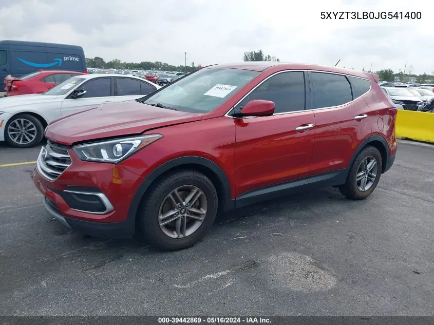 2018 Hyundai Santa Fe Sport 2.4L VIN: 5XYZT3LB0JG541400 Lot: 39442869