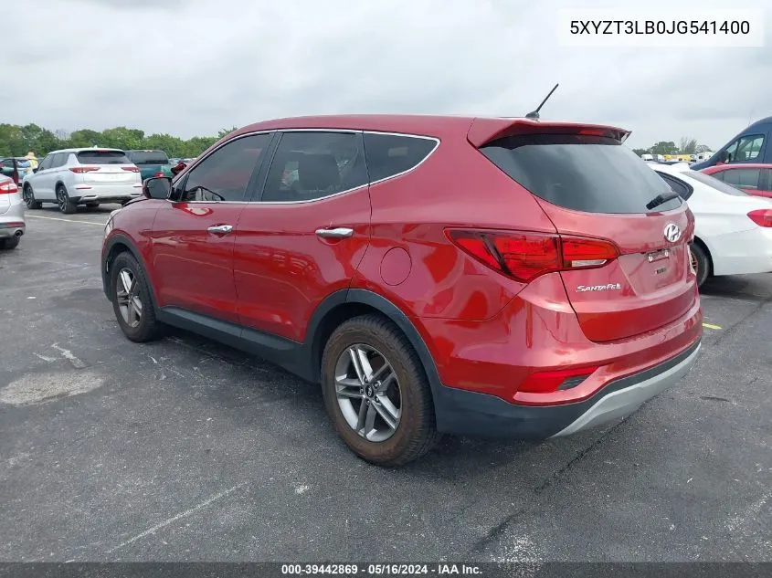 2018 Hyundai Santa Fe Sport 2.4L VIN: 5XYZT3LB0JG541400 Lot: 39442869