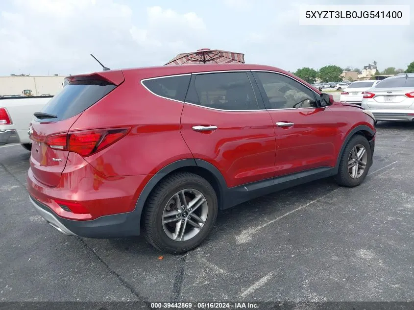 2018 Hyundai Santa Fe Sport 2.4L VIN: 5XYZT3LB0JG541400 Lot: 39442869