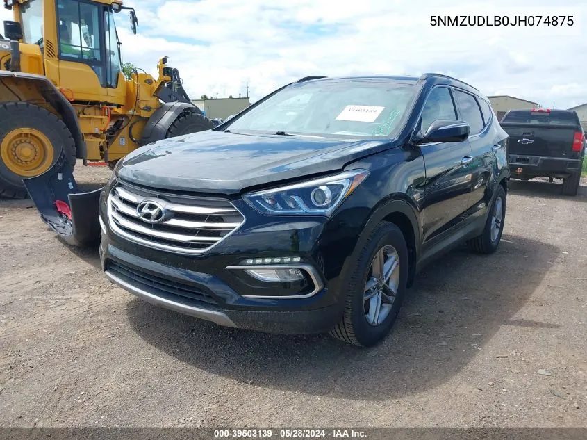 2018 Hyundai Santa Fe Sport 2.4L VIN: 5NMZUDLB0JH074875 Lot: 39503139