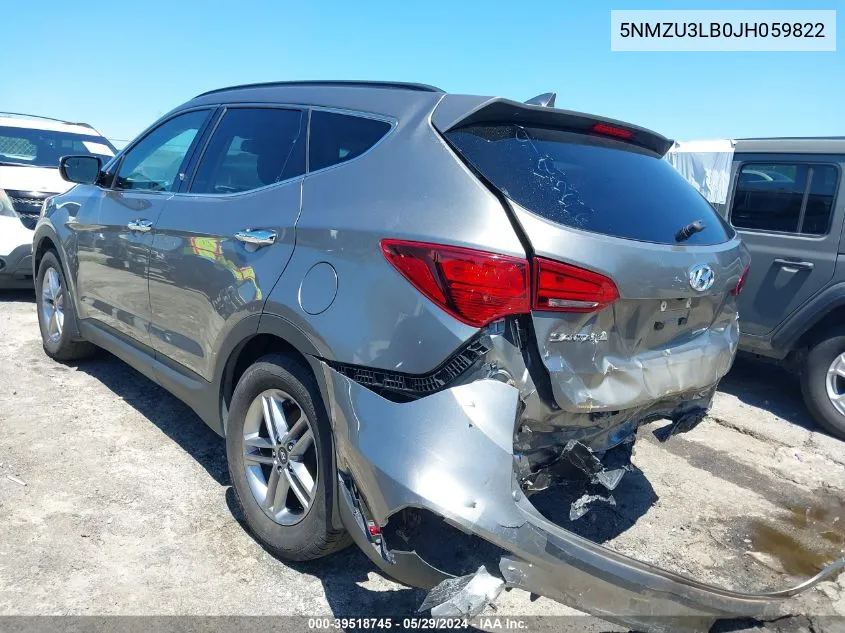 2018 Hyundai Santa Fe Sport 2.4L VIN: 5NMZU3LB0JH059822 Lot: 39518745