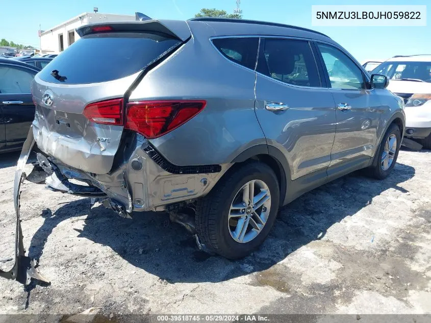 2018 Hyundai Santa Fe Sport 2.4L VIN: 5NMZU3LB0JH059822 Lot: 39518745