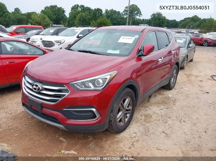 2018 Hyundai Santa Fe Sport 2.4L VIN: 5XYZT3LB0JG554051 Lot: 39744824