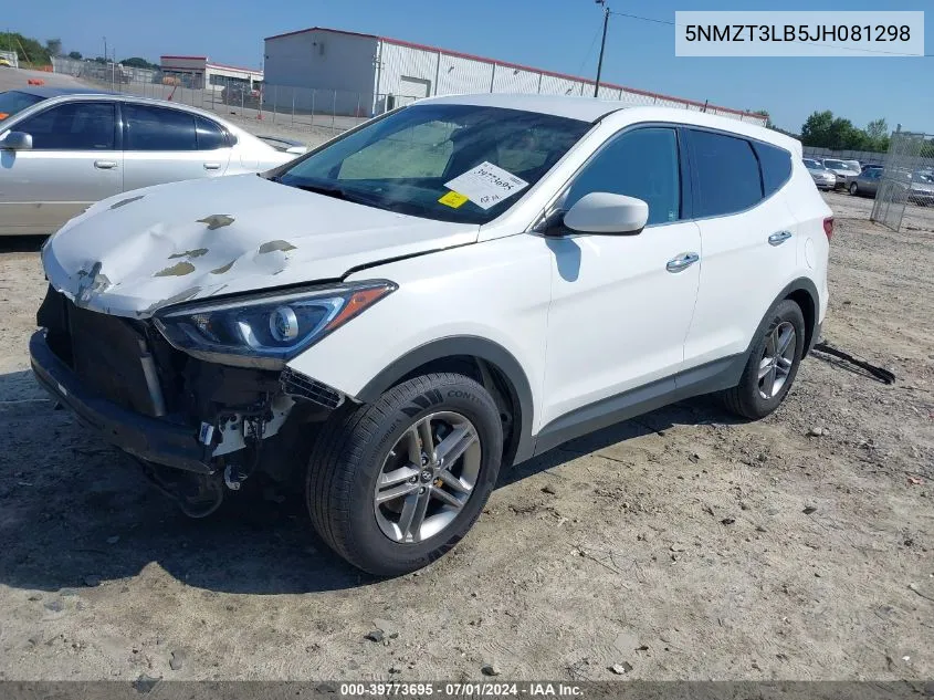 2018 Hyundai Santa Fe Sport 2.4L VIN: 5NMZT3LB5JH081298 Lot: 39773695