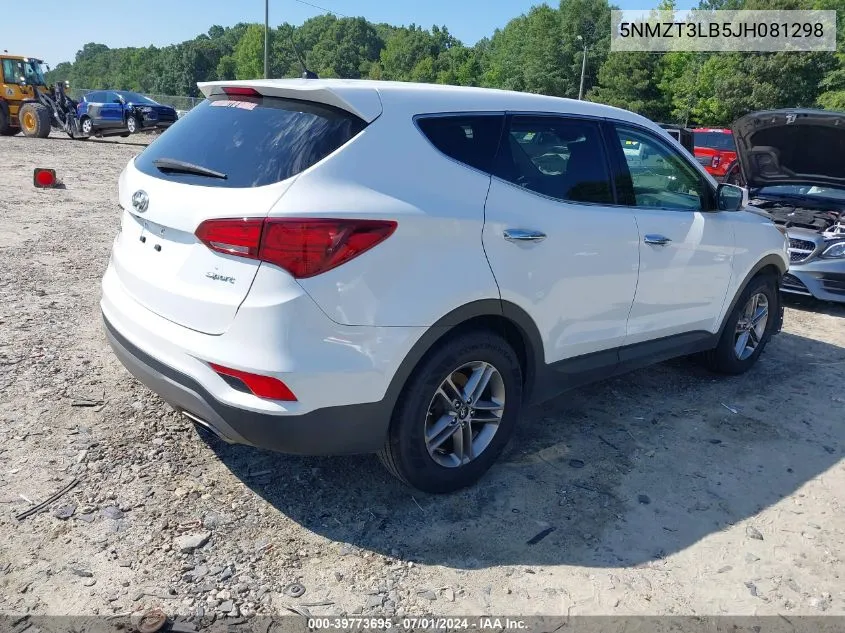 2018 Hyundai Santa Fe Sport 2.4L VIN: 5NMZT3LB5JH081298 Lot: 39773695