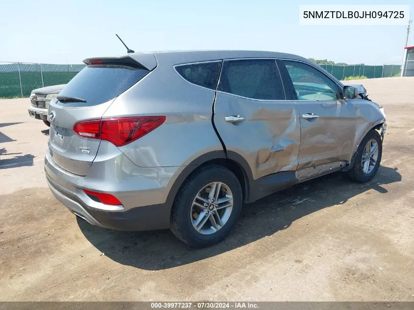 2018 Hyundai Santa Fe Sport 2.4L VIN: 5NMZTDLB0JH094725 Lot: 39977237