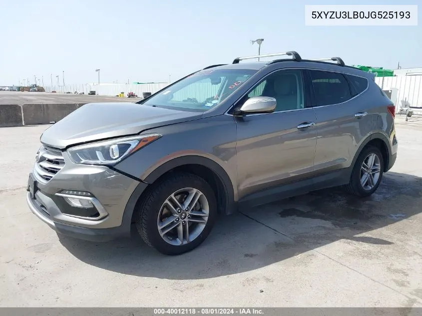 2018 Hyundai Santa Fe Sport 2.4L VIN: 5XYZU3LB0JG525193 Lot: 40012118