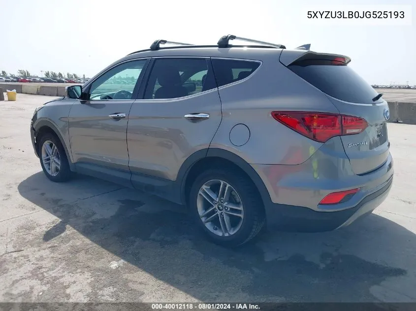 2018 Hyundai Santa Fe Sport 2.4L VIN: 5XYZU3LB0JG525193 Lot: 40012118