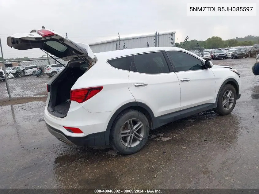 5NMZTDLB5JH085597 2018 Hyundai Santa Fe Sport 2.4L