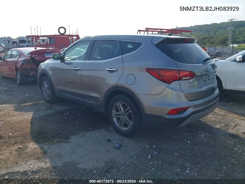 5NMZT3LB2JH083929 2018 Hyundai Santa Fe Sport 2.4L