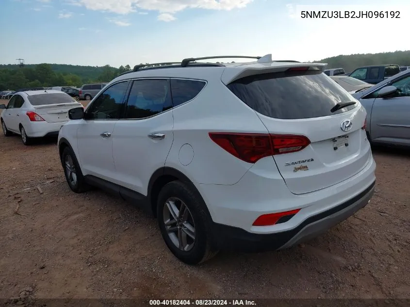 2018 Hyundai Santa Fe Sport 2.4L VIN: 5NMZU3LB2JH096192 Lot: 40182404