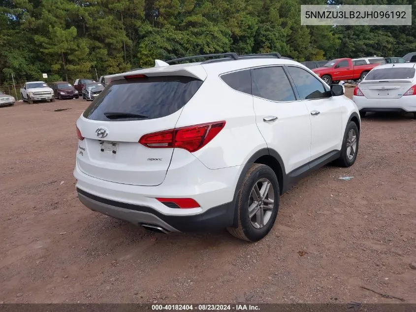 2018 Hyundai Santa Fe Sport 2.4L VIN: 5NMZU3LB2JH096192 Lot: 40182404