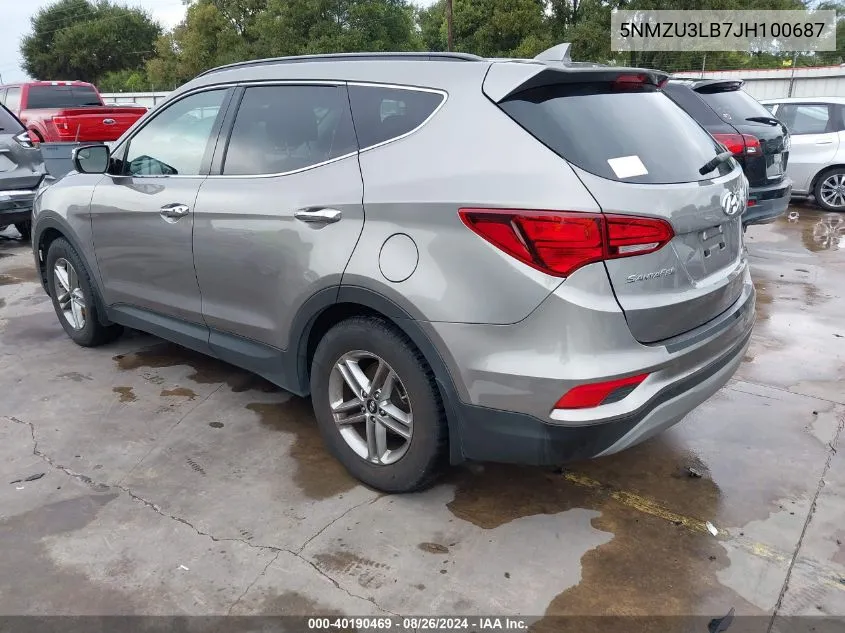 5NMZU3LB7JH100687 2018 Hyundai Santa Fe Sport 2.4L