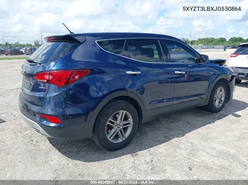 2018 Hyundai Santa Fe Sport 2.4L VIN: 5XYZT3LBXJG550864 Lot: 40208847