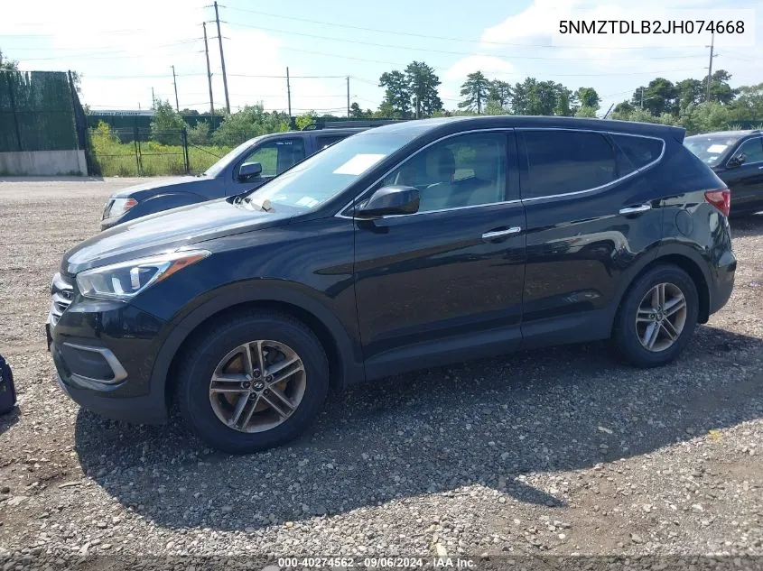 2018 Hyundai Santa Fe Sport 2.4L VIN: 5NMZTDLB2JH074668 Lot: 40274562