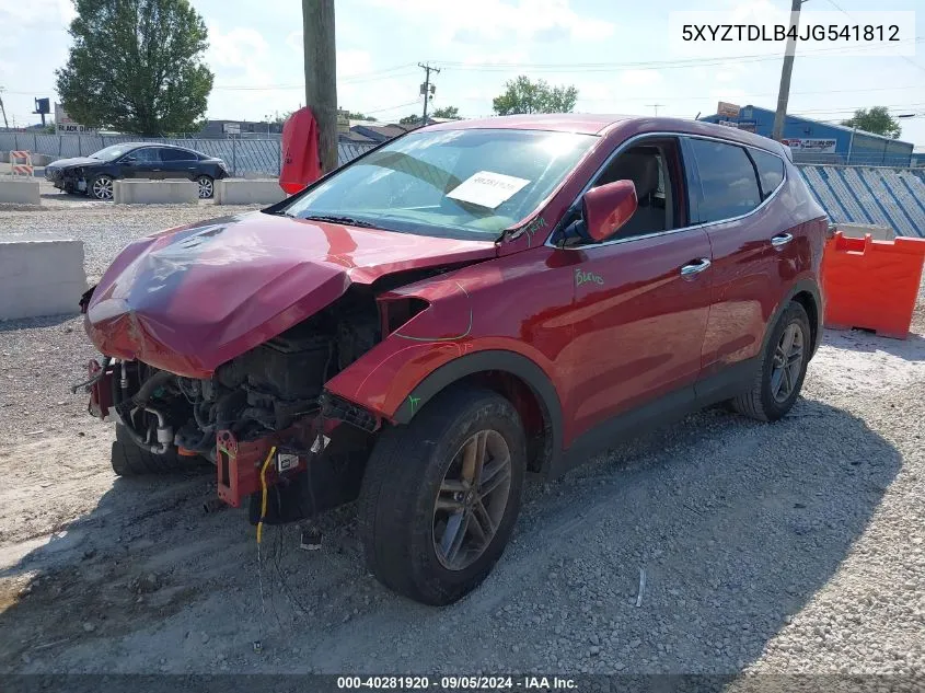 2018 Hyundai Santa Fe Sport 2.4L VIN: 5XYZTDLB4JG541812 Lot: 40281920