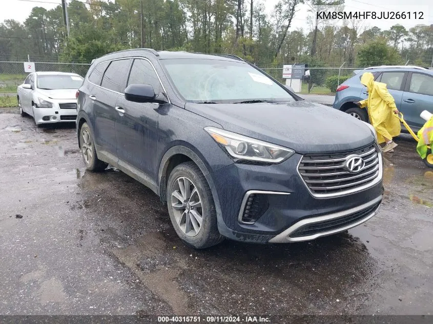 KM8SM4HF8JU266112 2018 Hyundai Santa Fe Se