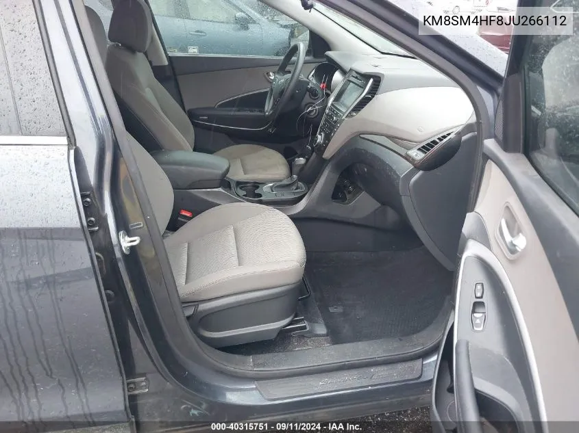 KM8SM4HF8JU266112 2018 Hyundai Santa Fe Se