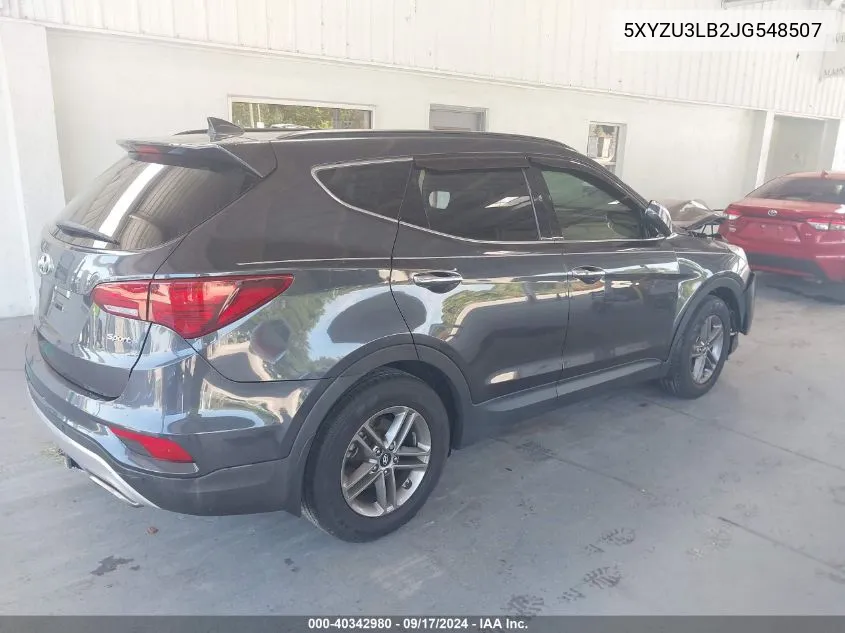 2018 Hyundai Santa Fe Sport 2.4L VIN: 5XYZU3LB2JG548507 Lot: 40342980