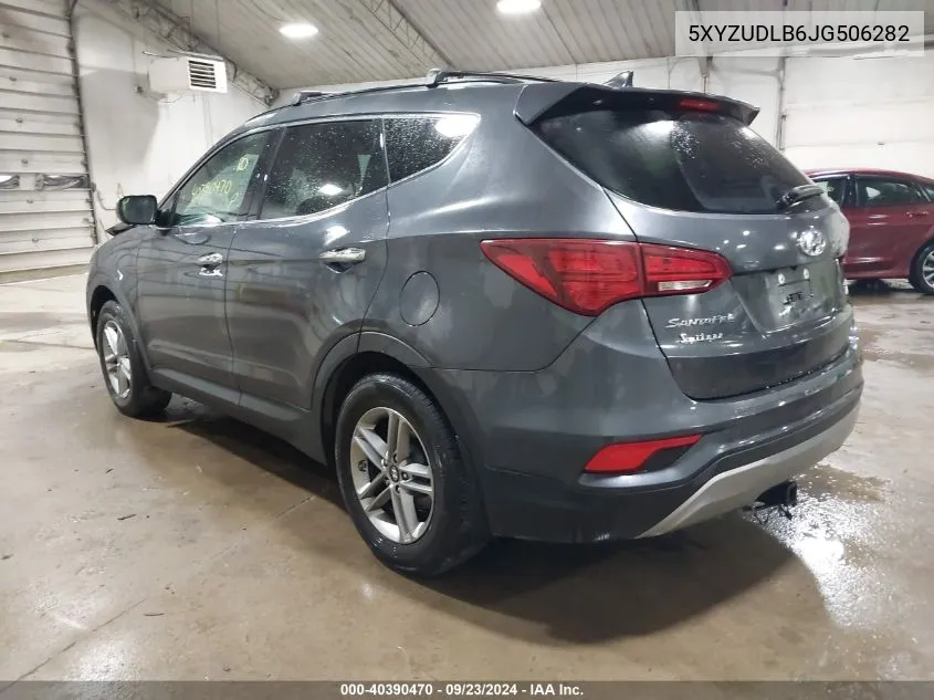 2018 Hyundai Santa Fe Sport 2.4L VIN: 5XYZUDLB6JG506282 Lot: 40390470