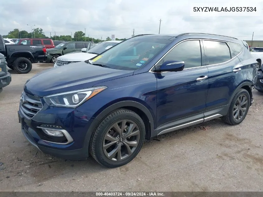 2018 Hyundai Santa Fe Sport VIN: 5XYZW4LA6JG537534 Lot: 40403724