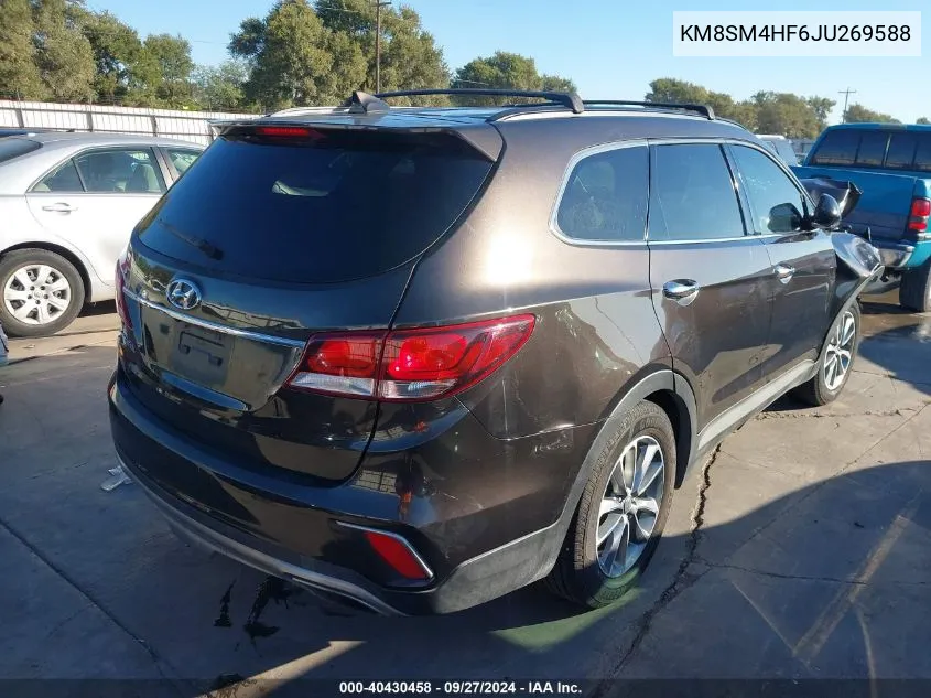 KM8SM4HF6JU269588 2018 Hyundai Santa Fe Se