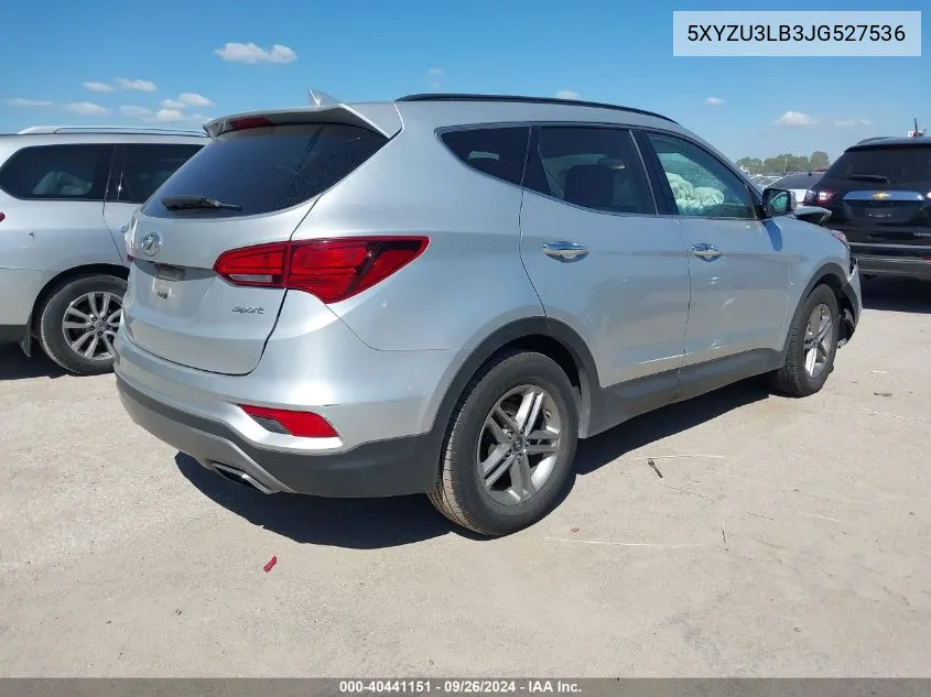 2018 Hyundai Santa Fe Sport VIN: 5XYZU3LB3JG527536 Lot: 40441151