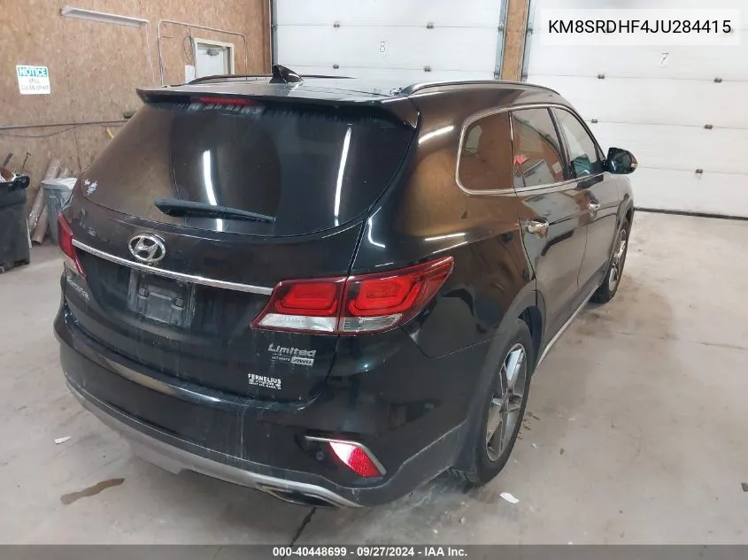 KM8SRDHF4JU284415 2018 Hyundai Santa Fe Se/Limited