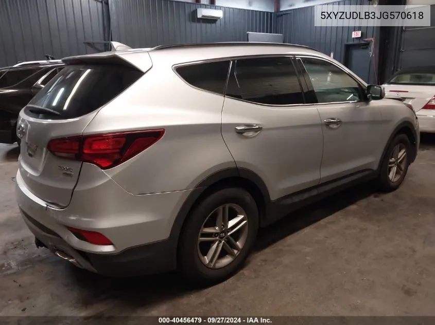 2018 Hyundai Santa Fe Sport 2.4L VIN: 5XYZUDLB3JG570618 Lot: 40456479