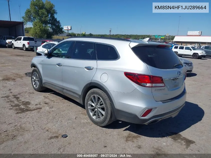 2018 Hyundai Santa Fe Se VIN: KM8SN4HF1JU289664 Lot: 40458057