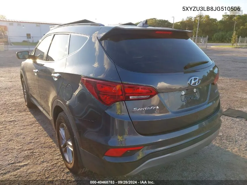 5XYZU3LB8JG510506 2018 Hyundai Santa Fe Sport 2.4L