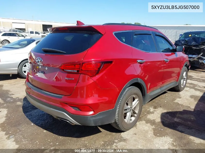 2018 Hyundai Santa Fe Sport 2.4L VIN: 5XYZU3LB5JG507000 Lot: 40472577