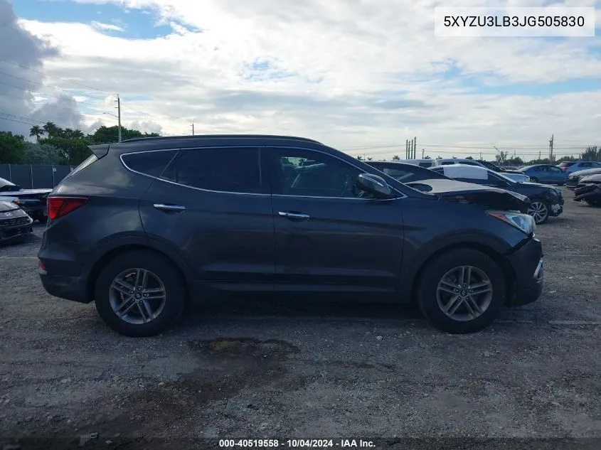 2018 Hyundai Santa Fe Sport 2.4L VIN: 5XYZU3LB3JG505830 Lot: 40519558