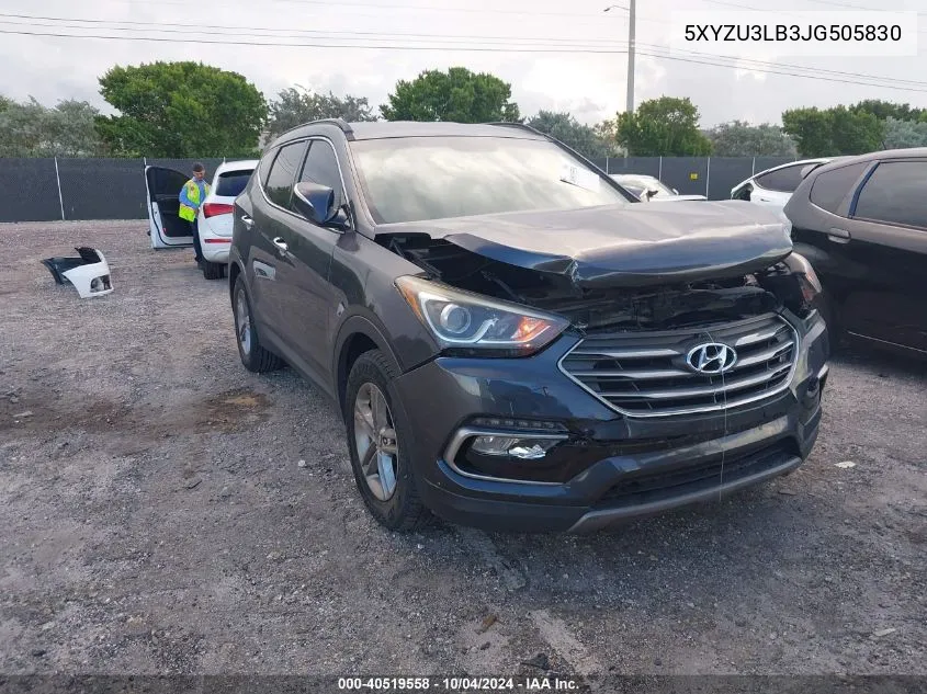 2018 Hyundai Santa Fe Sport 2.4L VIN: 5XYZU3LB3JG505830 Lot: 40519558