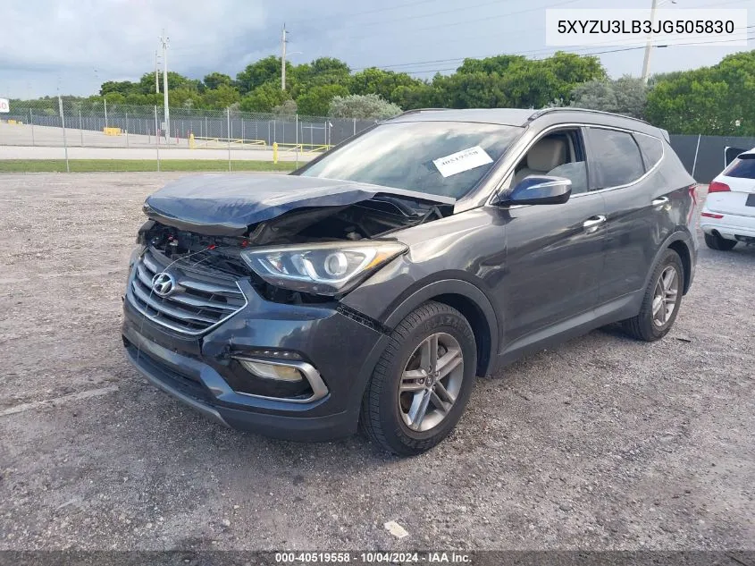 2018 Hyundai Santa Fe Sport 2.4L VIN: 5XYZU3LB3JG505830 Lot: 40519558