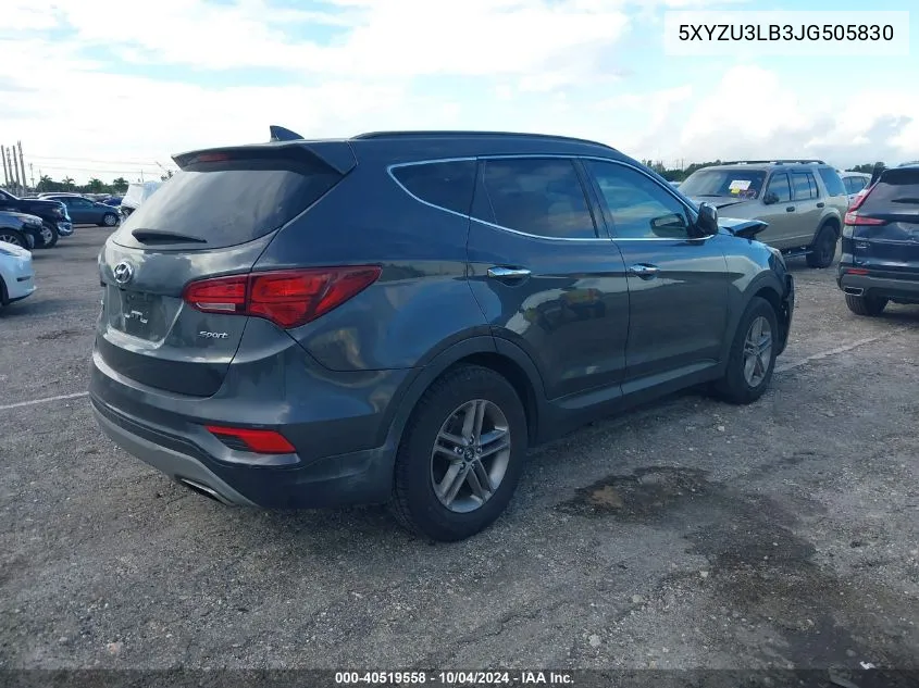 2018 Hyundai Santa Fe Sport 2.4L VIN: 5XYZU3LB3JG505830 Lot: 40519558