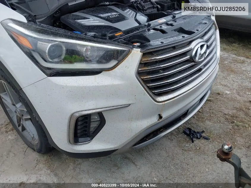 KM8SRDHF0JU285206 2018 Hyundai Santa Fe Se Ultimate