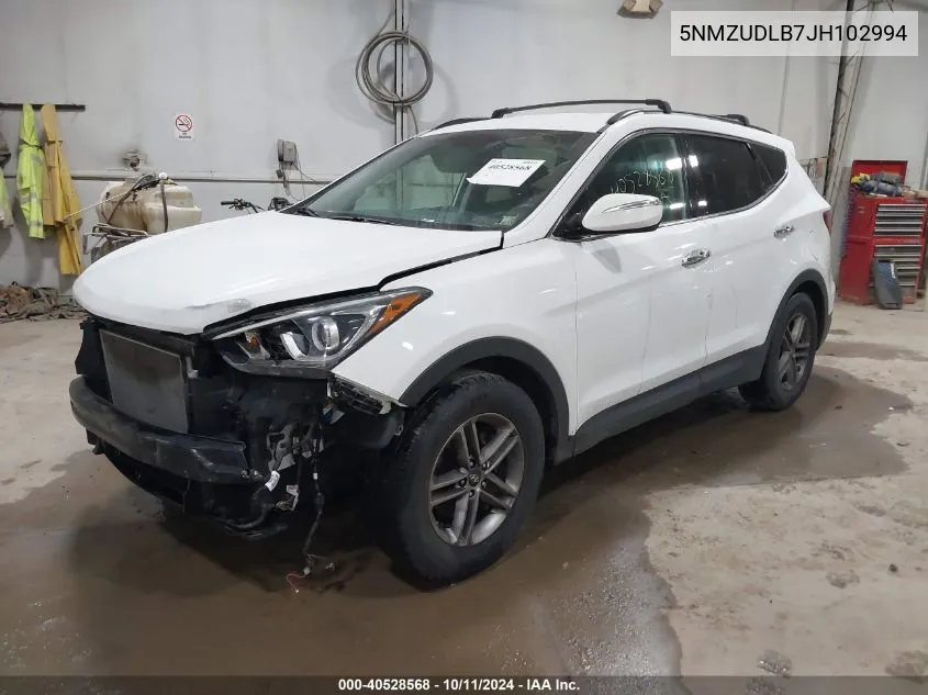 2018 Hyundai Santa Fe Sport 2.4L VIN: 5NMZUDLB7JH102994 Lot: 40528568