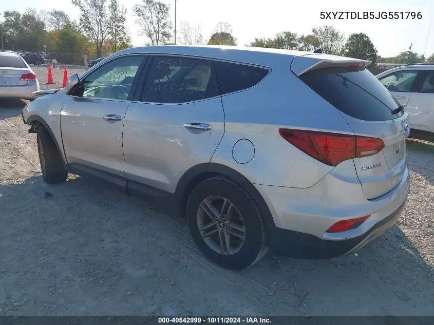 2018 Hyundai Santa Fe Sport 2.4L VIN: 5XYZTDLB5JG551796 Lot: 40542999