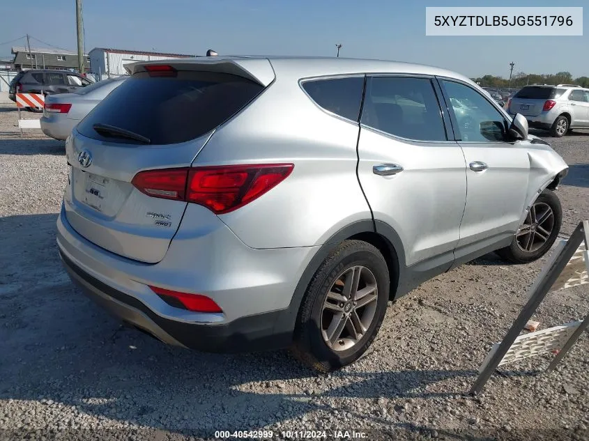 2018 Hyundai Santa Fe Sport 2.4L VIN: 5XYZTDLB5JG551796 Lot: 40542999