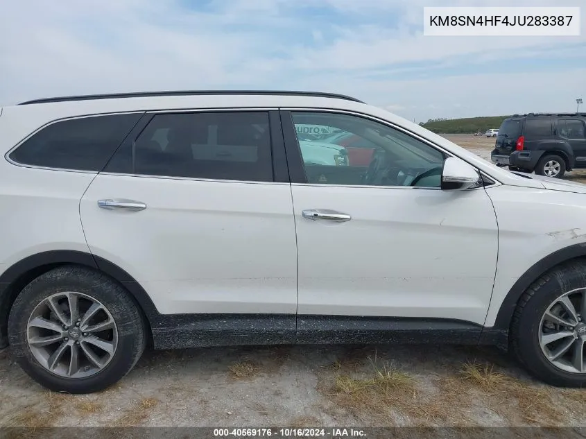 KM8SN4HF4JU283387 2018 Hyundai Santa Fe Se