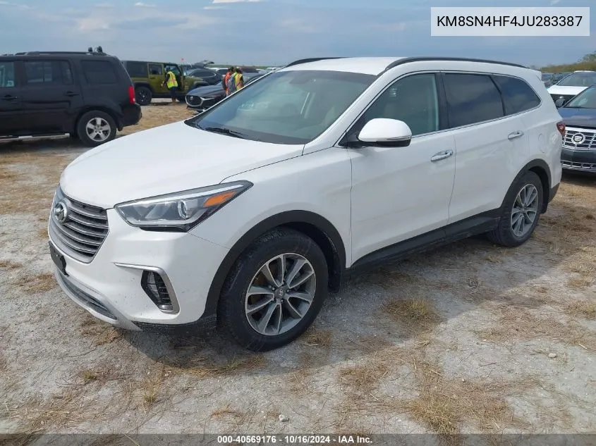 2018 Hyundai Santa Fe Se VIN: KM8SN4HF4JU283387 Lot: 40569176