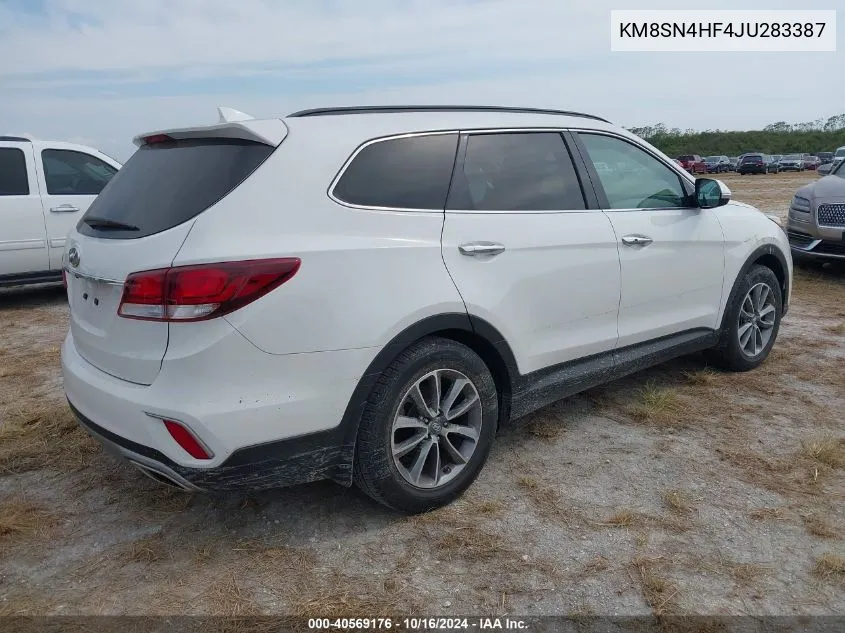 KM8SN4HF4JU283387 2018 Hyundai Santa Fe Se