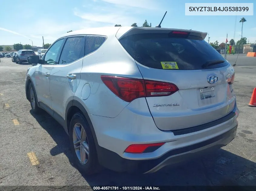 2018 Hyundai Santa Fe Sport 2.4L VIN: 5XYZT3LB4JG538399 Lot: 40571791