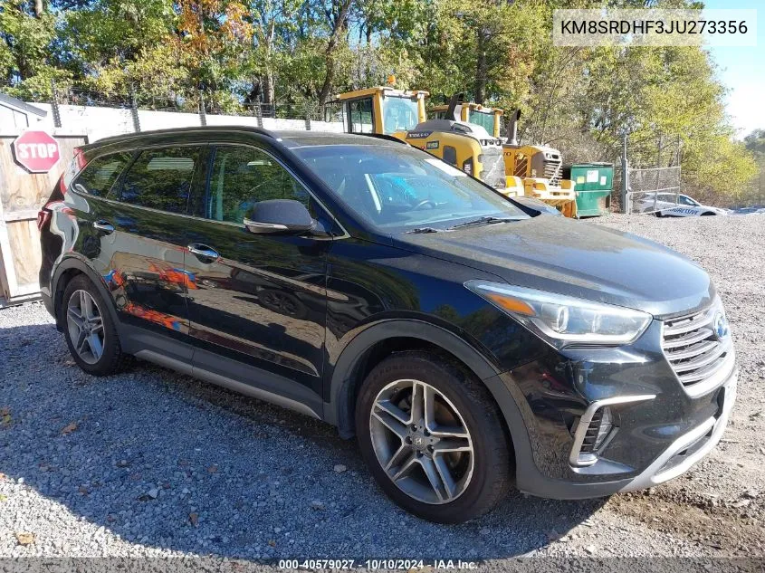 2018 Hyundai Santa Fe Limited Ultimate VIN: KM8SRDHF3JU273356 Lot: 40579027